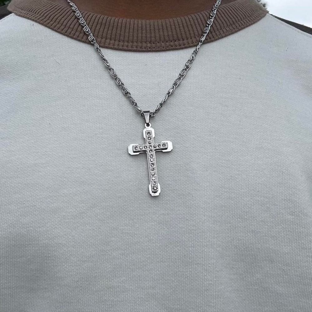 Silver Cross Chain Necklace